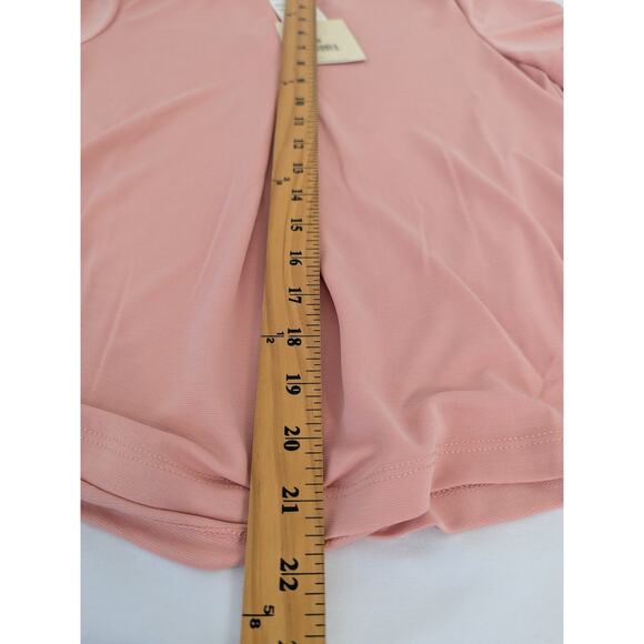 By Design Nordstrom Pink Rose V Neck Short Sleeves Top Size Small Modal New - Picture 8 of 8